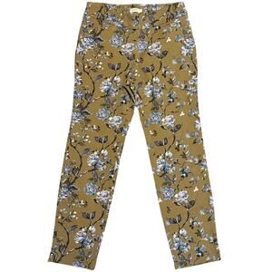 Spartina 449 Floral Pants Green Blue White Botanical Print Straight Leg Womens S